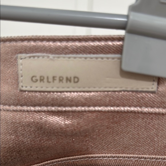 NWT GRLFRND Karolina Pink Metallic Skinny Jeans Size 27 Festival Disco Luxury - Picture 10 of 16
